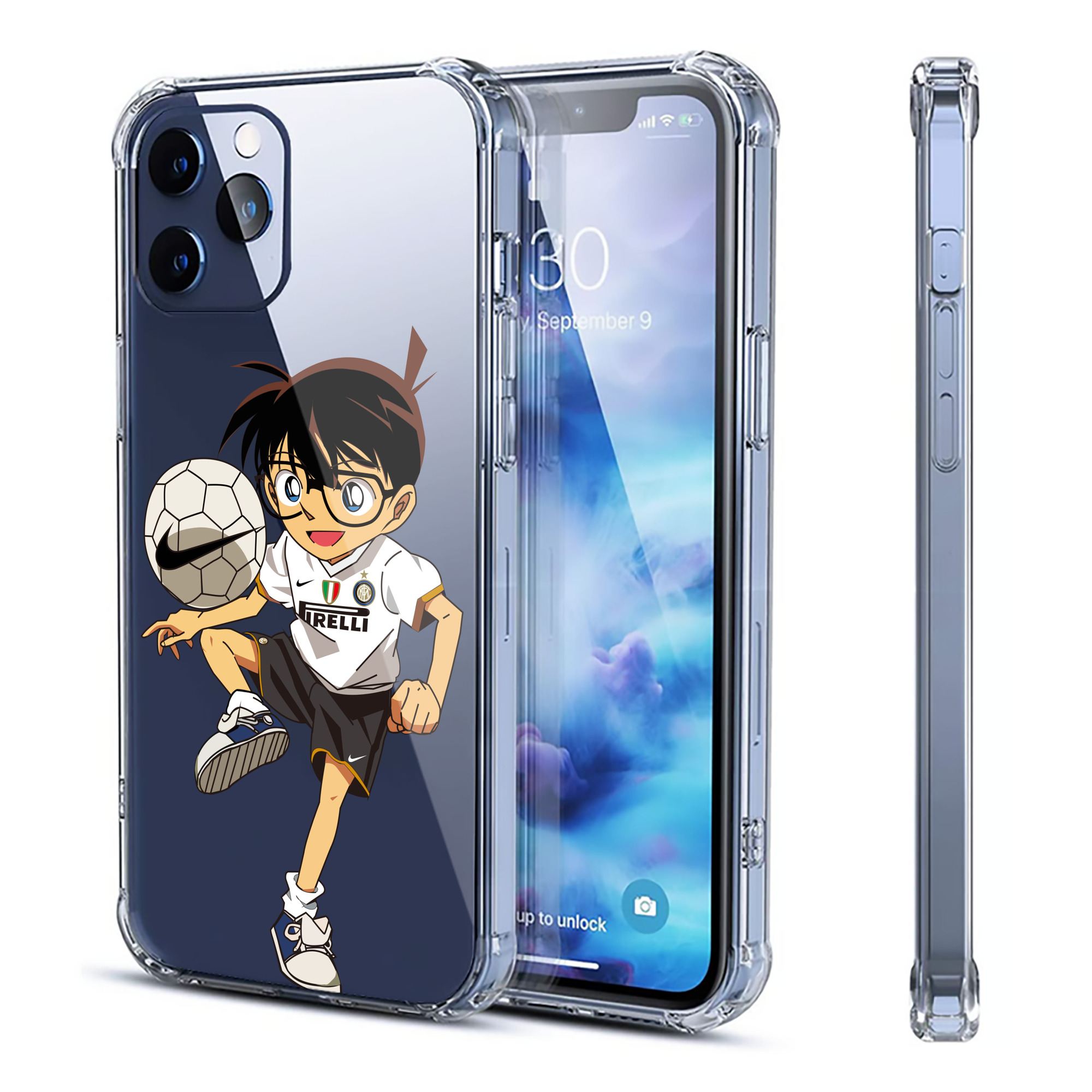 （画像用） 名探偵コナン 江戸川 コナン Detective Conan Conan Edogawa 【iPhone 12シリーズ対応】透明スマホケース（クリアソフトケース）